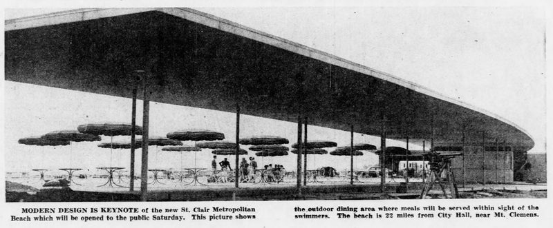 Lake St. Clair Metropark (Metro Beach, Metropolitan Beach) - Aug 19 1950 Article Dining Area (newer photo)